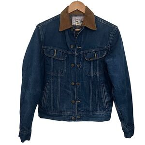 Vintage Lee Storm Rider Denim Jacket Men’s Size 36R Corduroy Collar